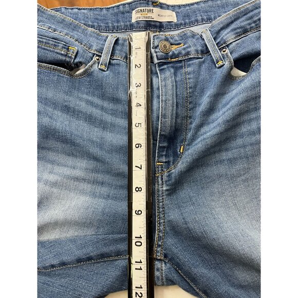 Levis Jeans Womens Size 14 32 Large Mid Rise Capri Denim Pants Stretch Blue Fall - Picture 13 of 16